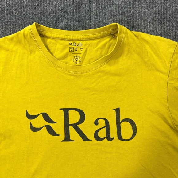 Rab Stance Organic Cotton Short Sleeve T-Shirt Men's Medium Yellow Outdoor - Picture 2 of 9